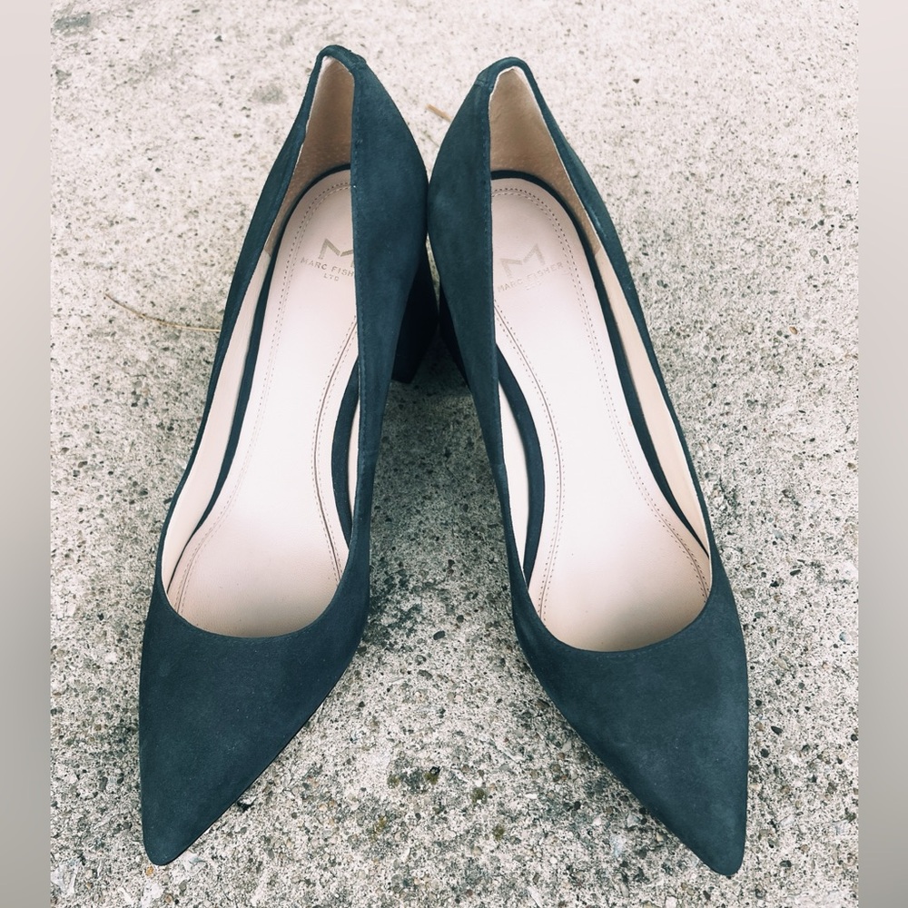 Marc Fisher navy suede Zala pump, 9M…worn 3 times